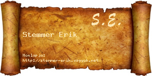 Stemmer Erik névjegykártya
